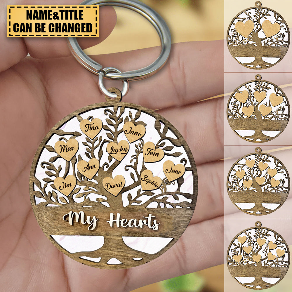 Personalized Family Tree Keychain
