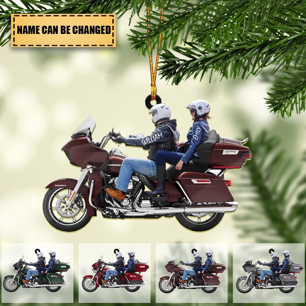 New Release Personalized Biker Couple Ultra Limited Motorcycle Ornament