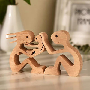 The Love Between You And Your Fur-Friend - Gift For Pet Lovers - Wooden Pet Carvings, Wood Sculpture Table Ornaments, Carved Wood Decor