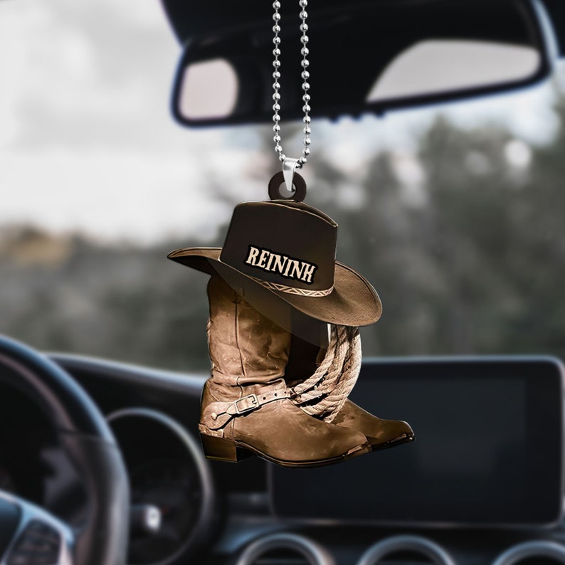 Personalized Cowboy Shoes Hanging Ornament