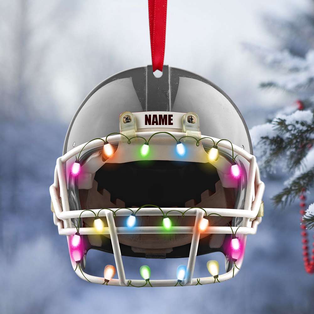 American Football Helmet - Personalized Christmas Ornament