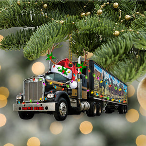 Personalized Semi Truck Christmas Ornament