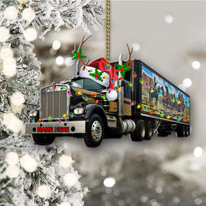 Personalized Semi Truck Christmas Ornament