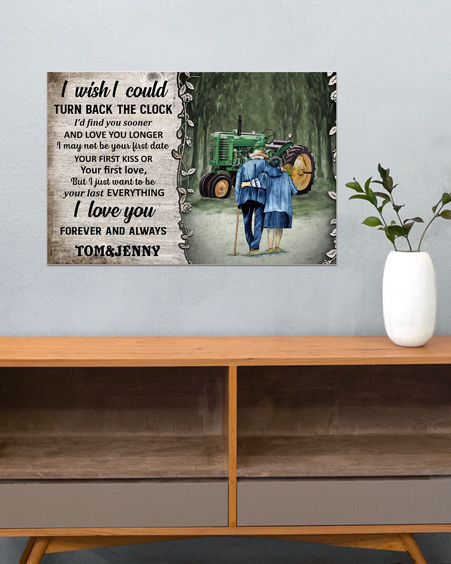 Personalized Tractor Turn Back The Clock Horizontal Poster
