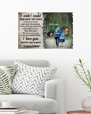 Personalized Tractor Turn Back The Clock Horizontal Poster