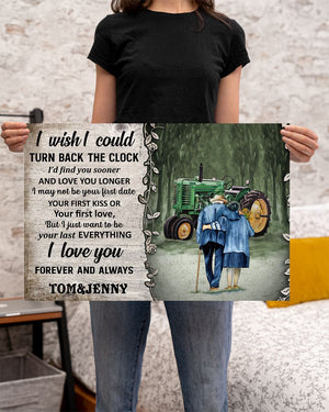 Personalized Tractor Turn Back The Clock Horizontal Poster