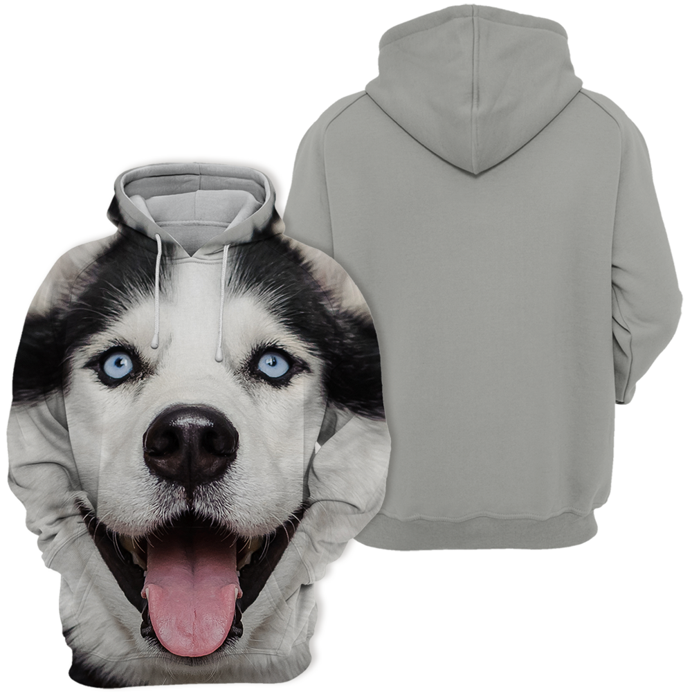 Unisex 3D Graphic Hoodies Animals Dogs Alaskan Husky Excited